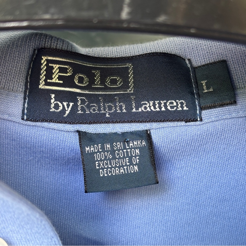 Polo Ralph Lauren Men's L Harbour Blue Soft Cotton Polo Shirt EUC - Picture 3 of 7